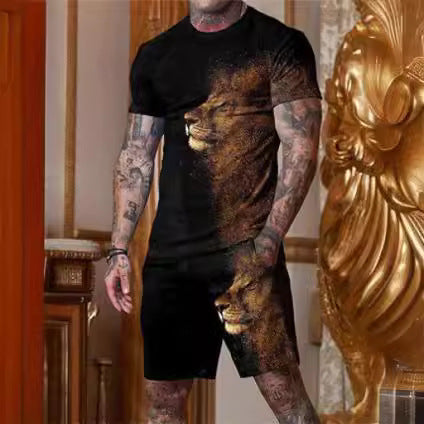 Short-sleeved Shorts Two-piece Sports And Leisure Men's Suit