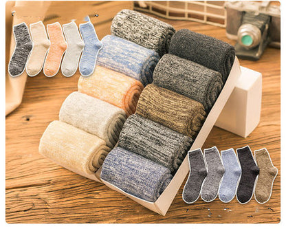 Socks Men's Tube In Autumn And Winter Plus Velvet Thickened Towel To Keep Warm Long Tube Of Pure Wool