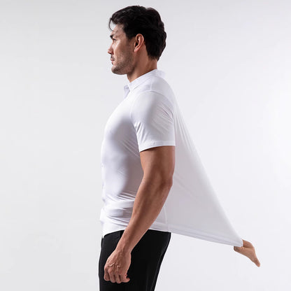 Four-side High Elastic Shirt Men's Short Sleeve Non-ironing Anti-wrinkle