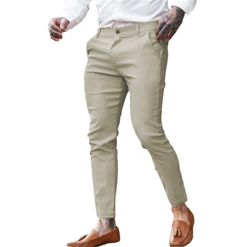 Men's Slim Pencil Twill Cotton Stretch Fashion