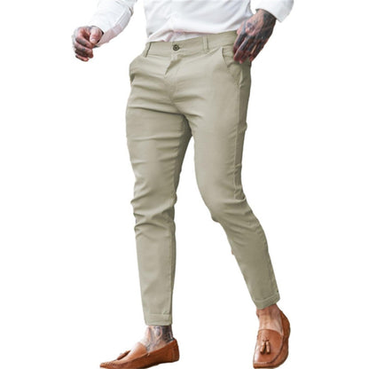 Men's Slim Pencil Twill Cotton Stretch Fashion