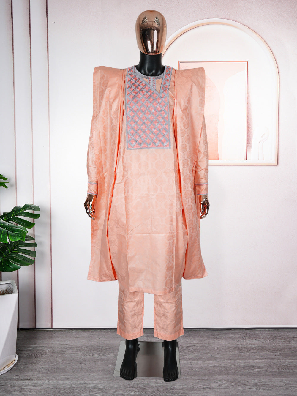 Men's Casual Banquet Robe Three-piece Set