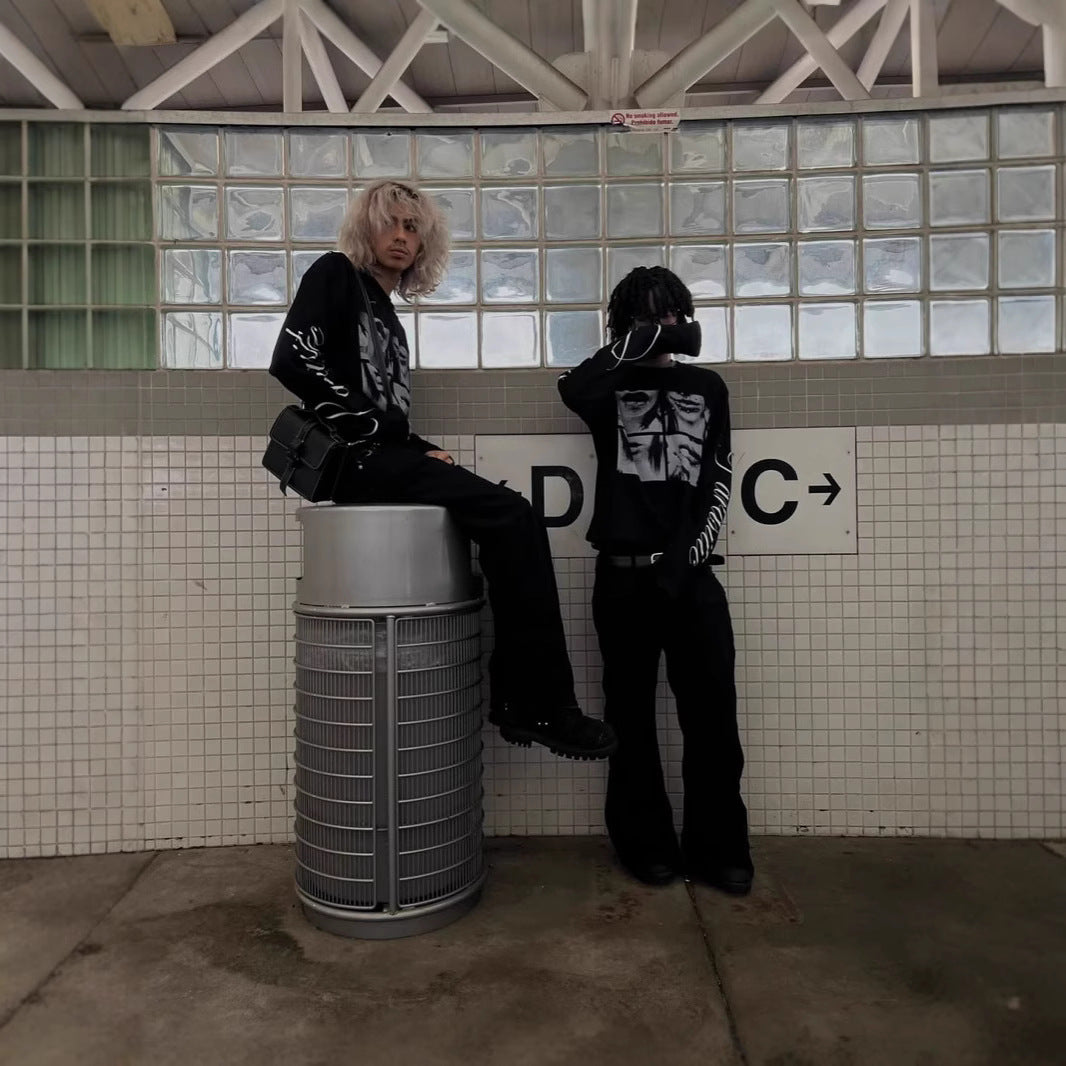 Dark Style Street Punk Men's And Women's Long Sleeves Top