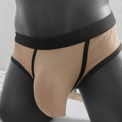 Men's Color Matching Creative Breathable U-shaped Big Bag Briefs