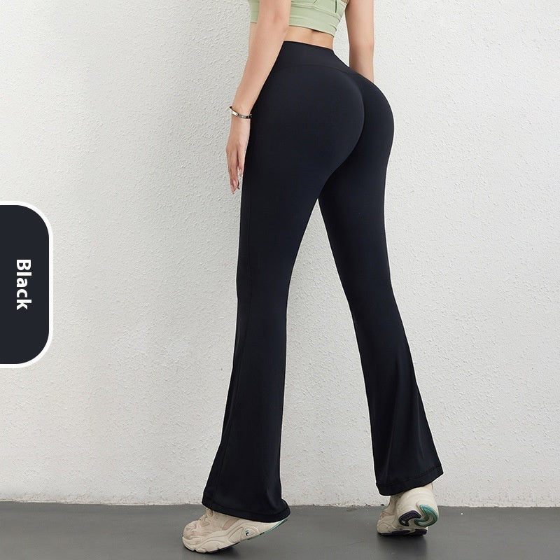 Women's Hip Raise High Waist Pocket Sports Bell-bottom Bag