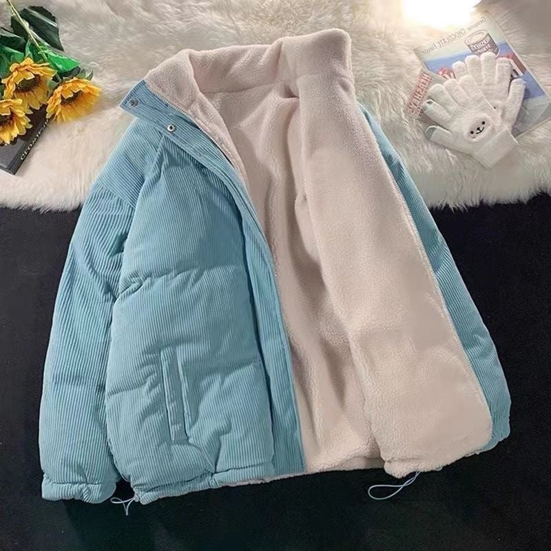 Corduroy Cotton Jacket Two-sided Wear Lambswool