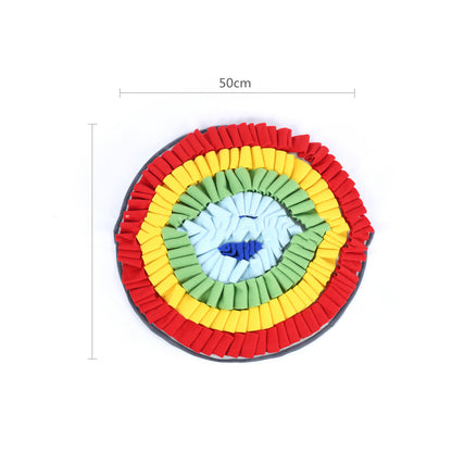 Round Rainbow Plumeria Pet Sniffing Pad