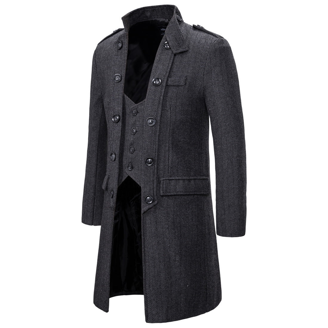 Men's Herringbone overcoat, medium European size.