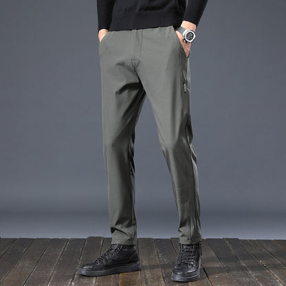 Men's loose-fitting trousers in solid colors, fashionable for men.