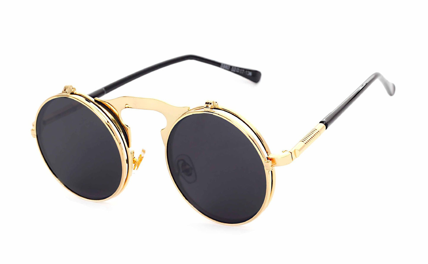 Casual Retro Metal Punk Steam Flip Sunglasses for Men