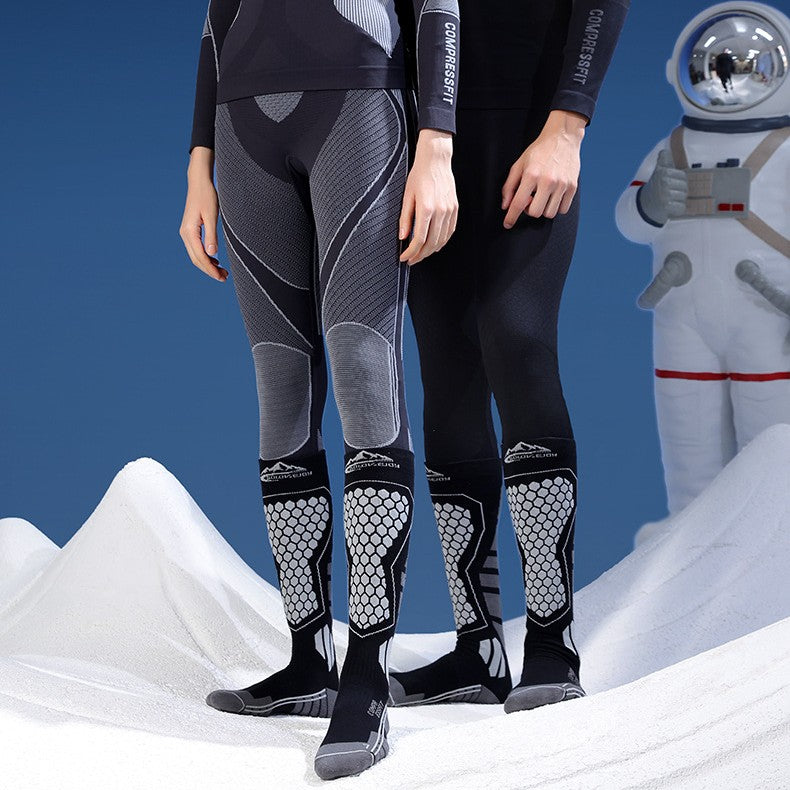 Professional winter long wool ski socks