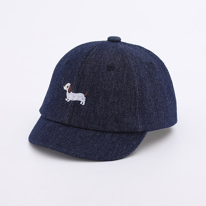 Babies' Spring And Summer Denim Puppy Cute Small-month Baseball Cap