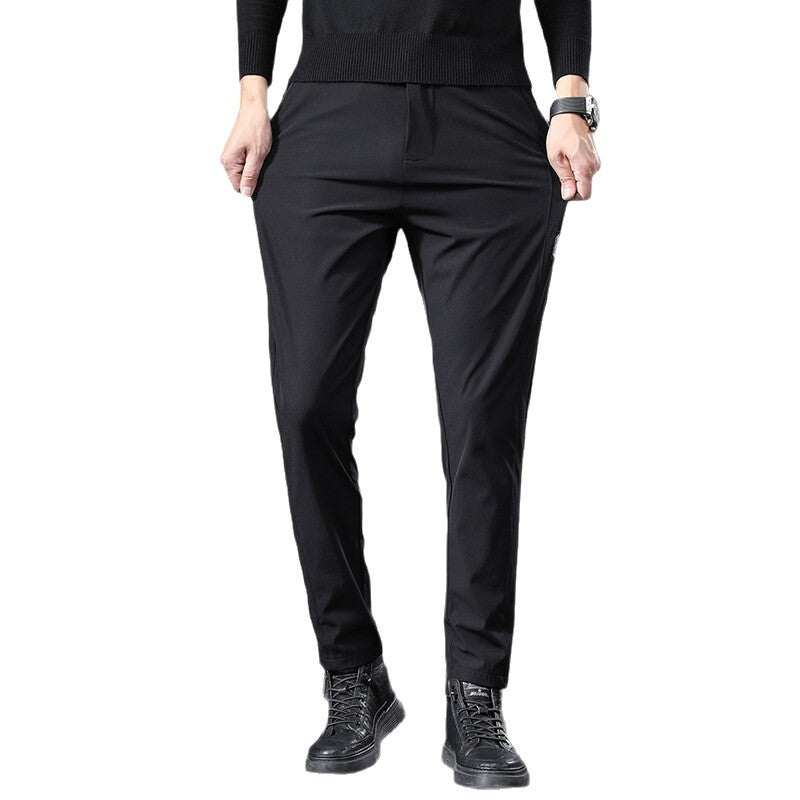 Men's loose-fitting trousers in solid colors, fashionable for men.