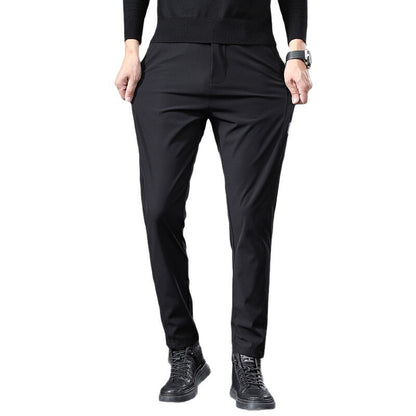 Men's loose-fitting trousers in solid colors, fashionable for men.