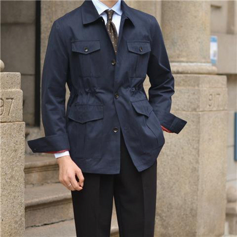 Casual Workwear Pu Handsome Lapel Retro Easy Matching Coat Jacket