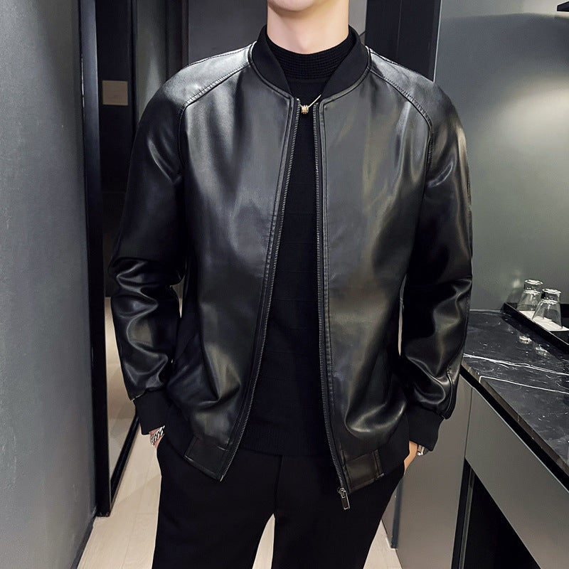 Men's Slim Fit Trendy Washed Leather Jacket