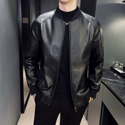 Men's Slim Fit Trendy Washed Leather Jacket