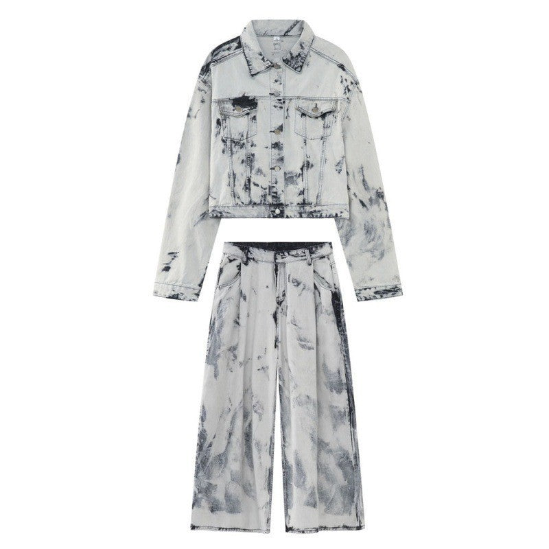 American Retro Tie-dye High Street Casual Suit