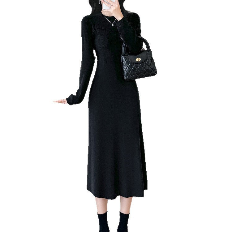 Gentle Waist-controlled Slimming Long Sleeve Knitted Dress
