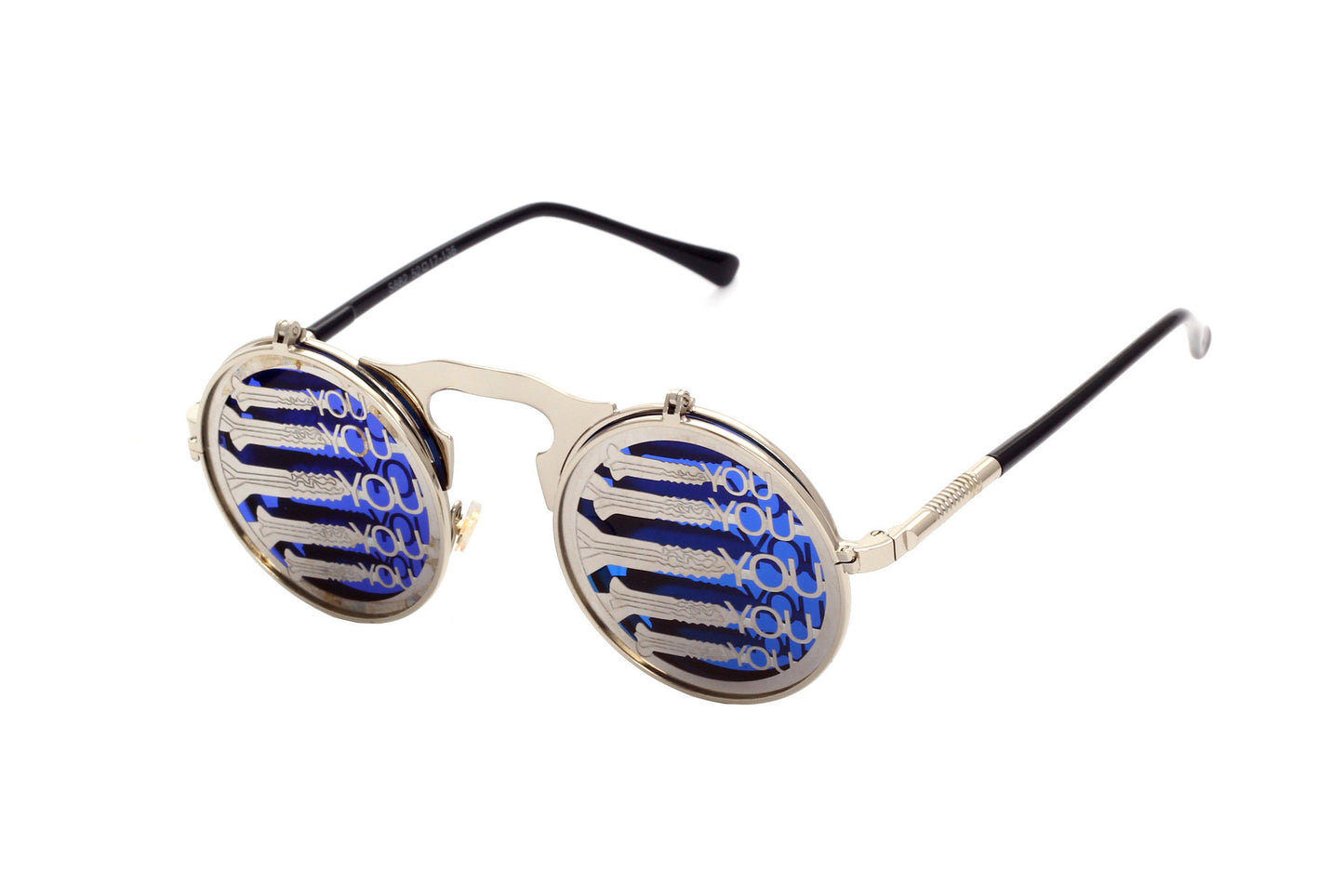 Casual Retro Metal Punk Steam Flip Sunglasses for Men