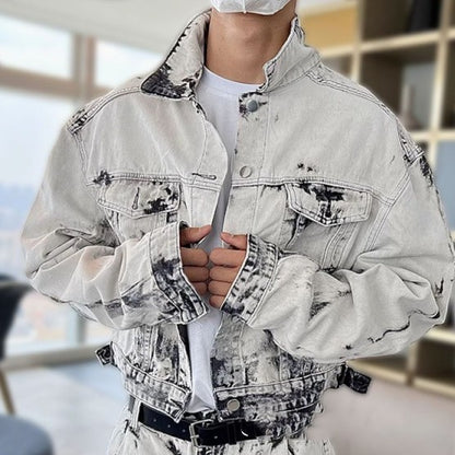 American Retro Tie-dye High Street Casual Suit