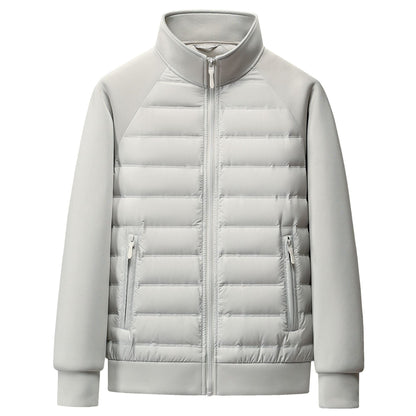 Short Stitching Down Jacket Men's Lightweight Warm Stand Collar