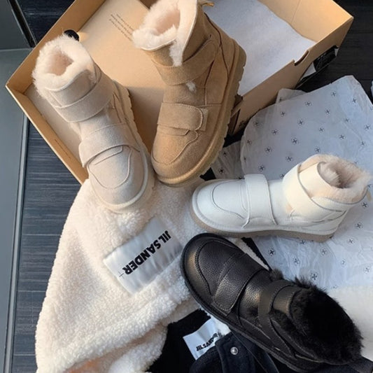Women's velvet platform ankle boots