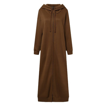 Women's Brushed Hoody Casual Long Sleeve Coat