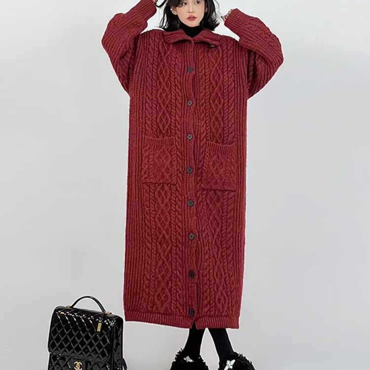 Women's Casual Knitted Cardigan Long-cut Coat Sweater