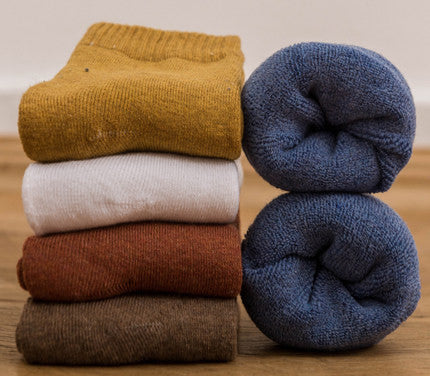 Socks Men's Tube In Autumn And Winter Plus Velvet Thickened Towel To Keep Warm Long Tube Of Pure Wool