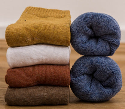 Socks Men's Tube In Autumn And Winter Plus Velvet Thickened Towel To Keep Warm Long Tube Of Pure Wool