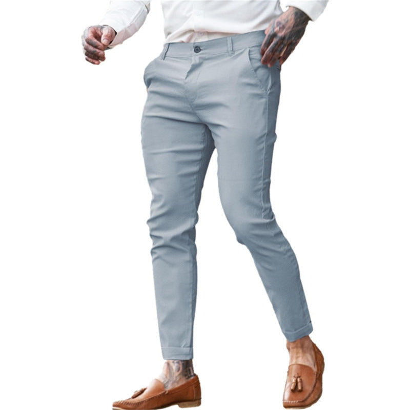 Men's Slim Pencil Twill Cotton Stretch Fashion