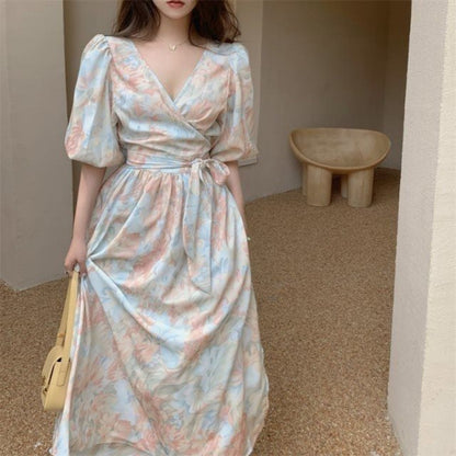 Women's Fashion Design Waist Trimming Lace Up Dress