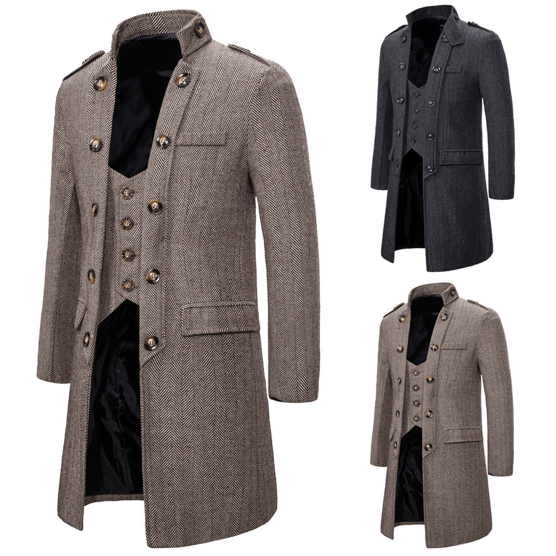 Men's Herringbone overcoat, medium European size.