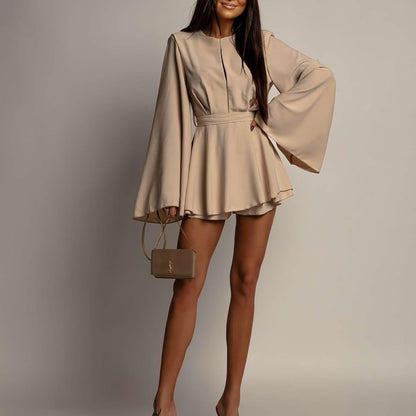 Women Fashion Elegant Backless Short Skirt Waist Slimming Dress