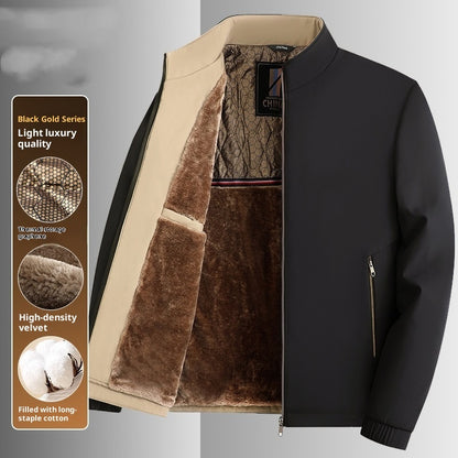Men's Stand Collar Business Casual Jacket for middle and older fathers