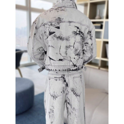 American Retro Tie-dye High Street Casual Suit