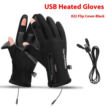 USB Electric Heating Gloves Winter Outdoors Sports Skiing Warm Waterproof Non-slip