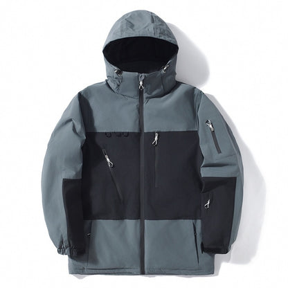 Men's and Women's Thickened Warm Color Matching Waterproof Jacket
