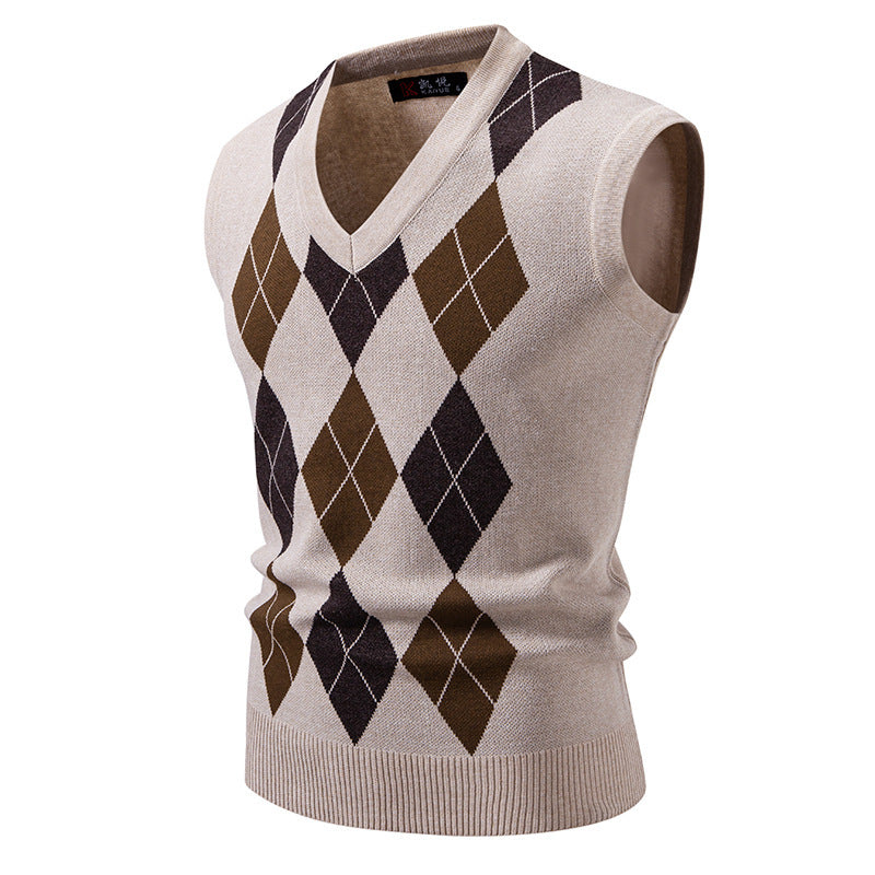 Women's Fashionable Plaid Pullover Leisure Sweater