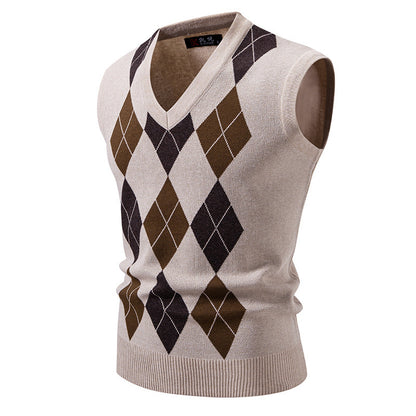 Women's Fashionable Plaid Pullover Leisure Sweater