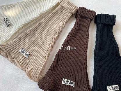 Vintage Flared Knit Striped Wool Leg Socks