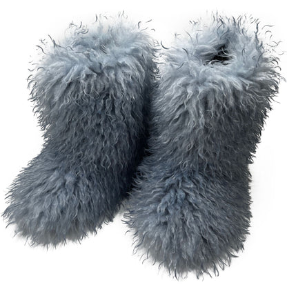 Winter Fur Boots Fleece-lined Thick Snow Boots