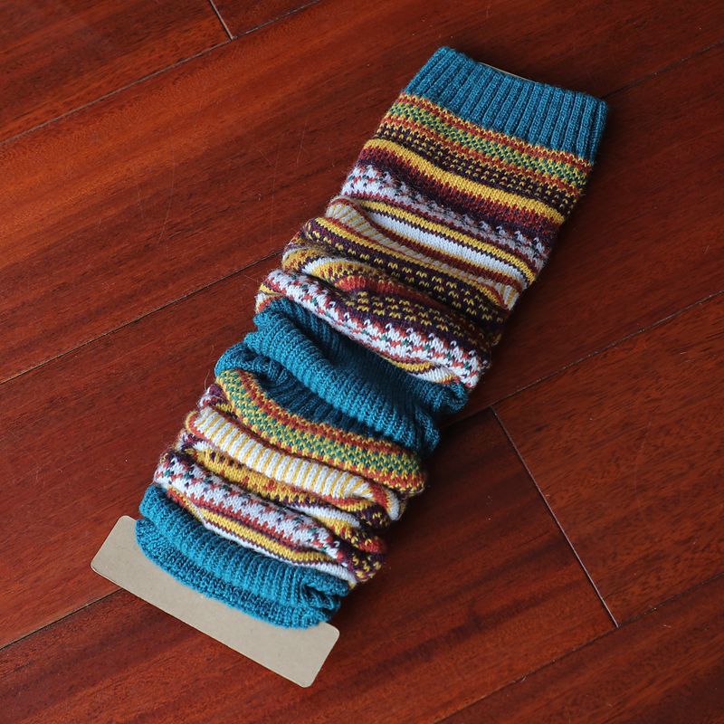 Women's Soft Fashion Colorblock Wool Coarse Knitted Socks