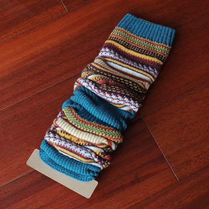 Women's Soft Fashion Colorblock Wool Coarse Knitted Socks
