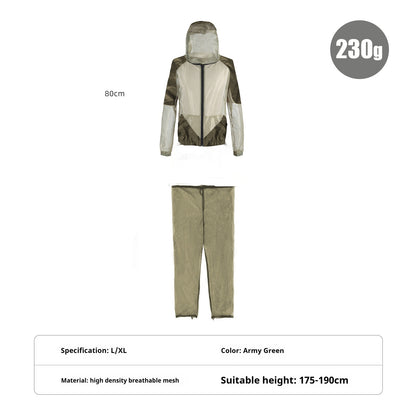Anti-mosquito Clothing Men's Summer Outdoor Fishing Mountaineering Two-Piece Set