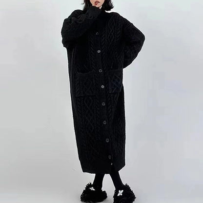 Women's Casual Knitted Cardigan Long-cut Coat Sweater