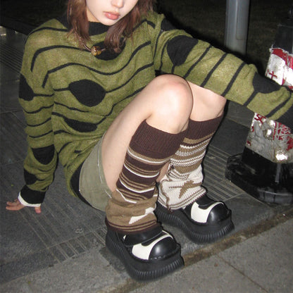 XINGX Maillard women's striped foot socks