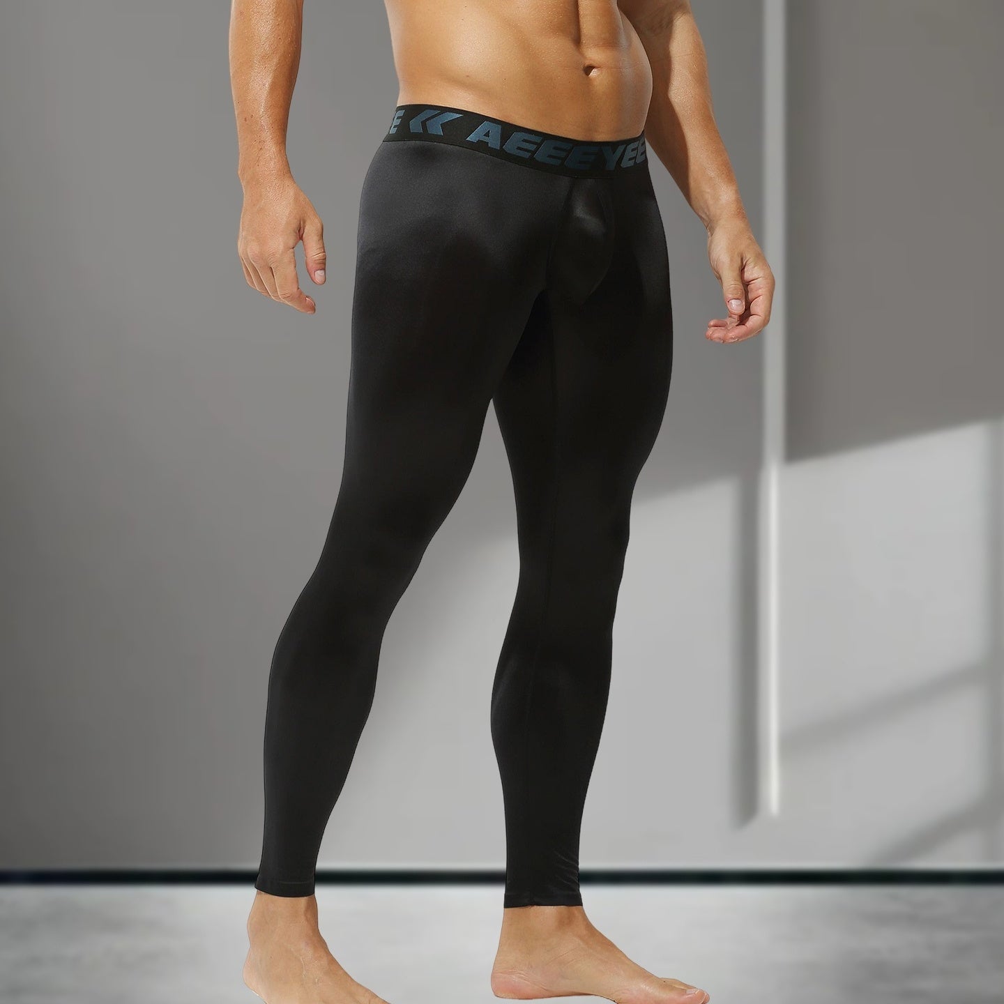 Men's ultra-thin high-waisted thermal pants