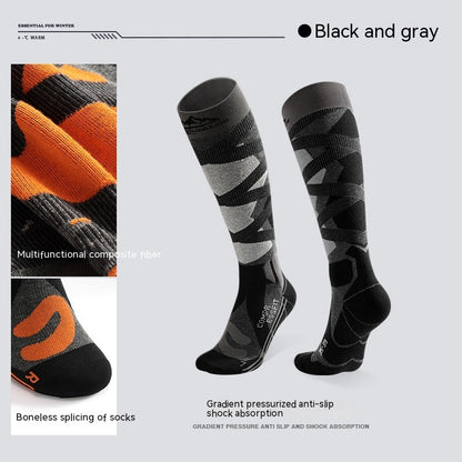 Professional winter long wool ski socks